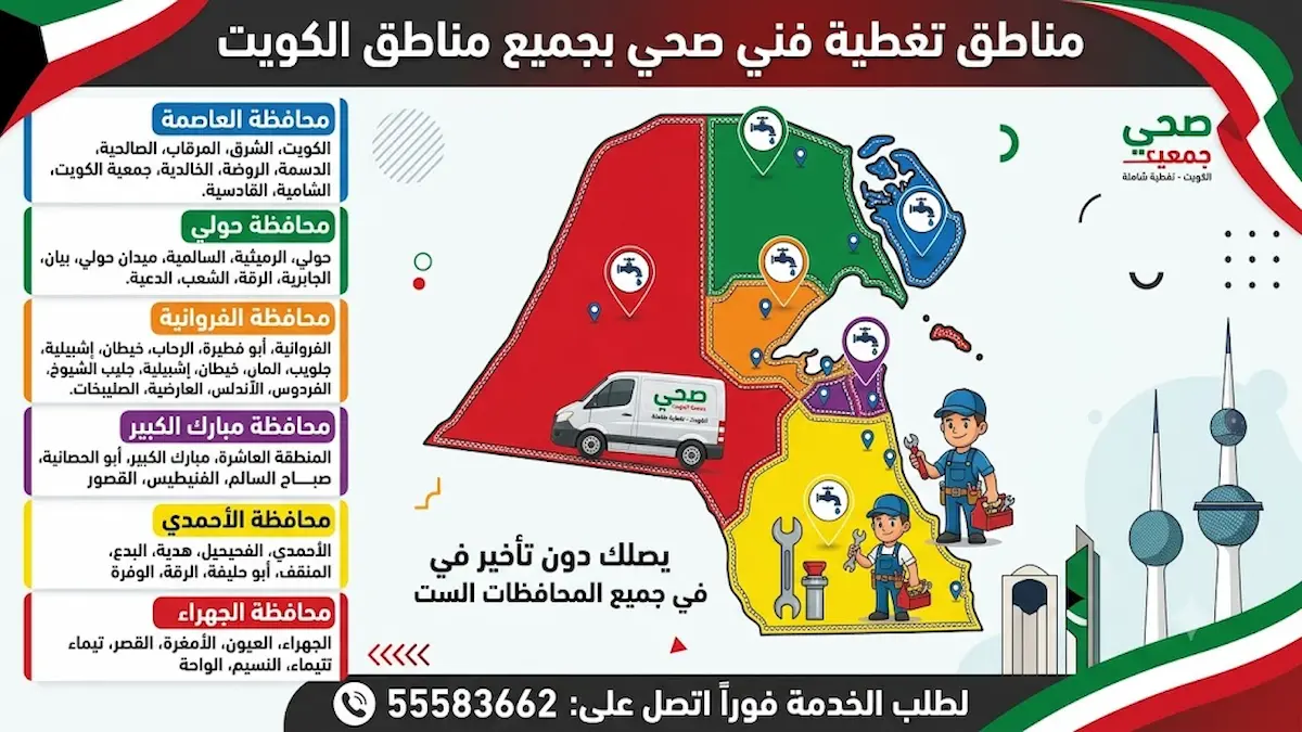 مناطق تغطية فني صحي الكويت
