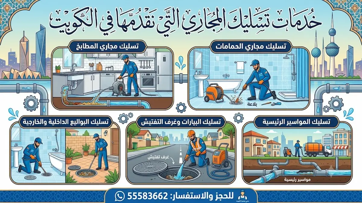 خدمات تسليك المجاري التي نقدمها في الكويت