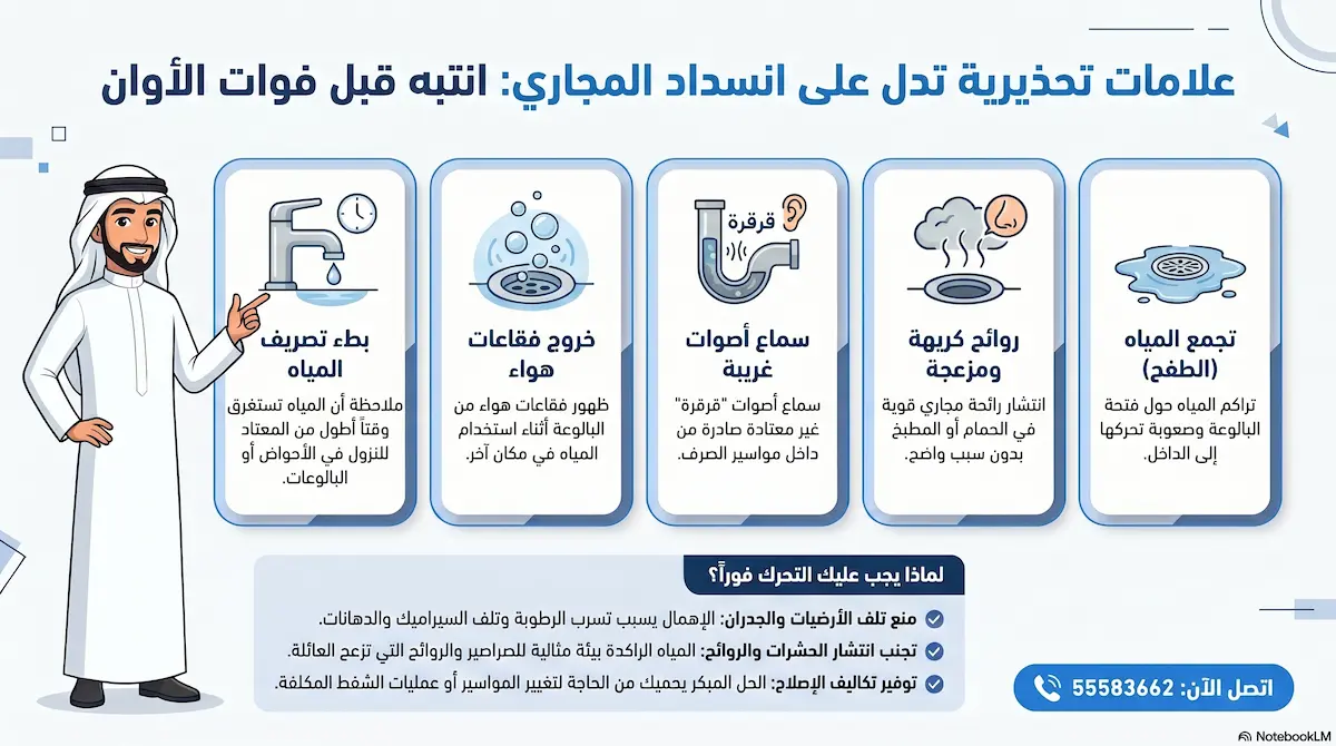 علامات تدل على وجود انسداد في المجاري